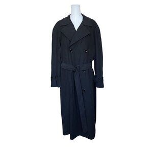 Joseph Feiss Mens Overcoat Size 40 Double‎ Breasted Trench Wool Blend Old Money